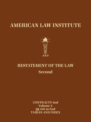 cover image of Restatement of the Law Second, Contracts